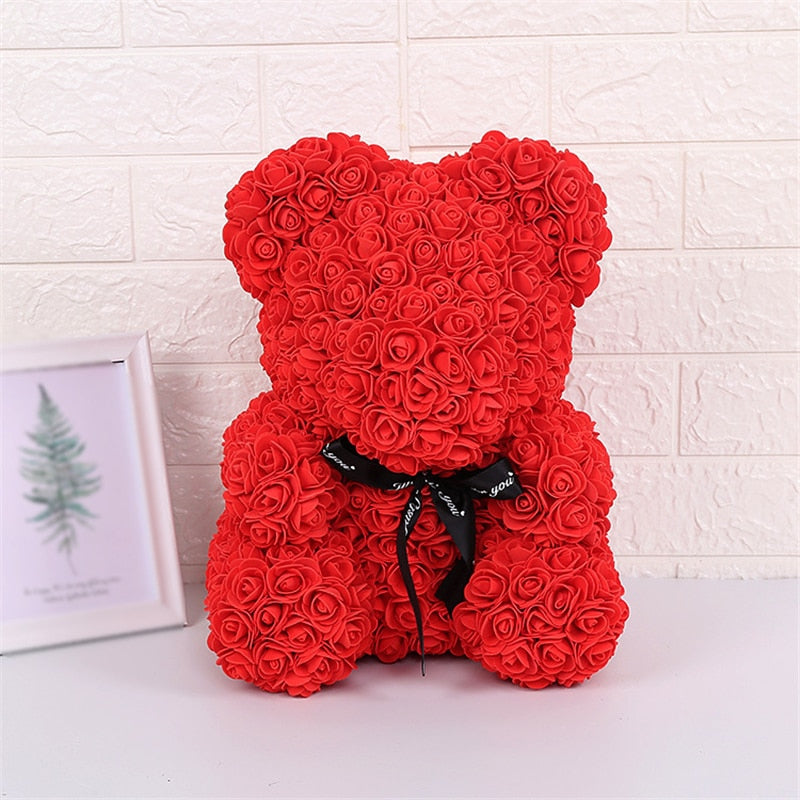 Ours en peluche de fleur de rose