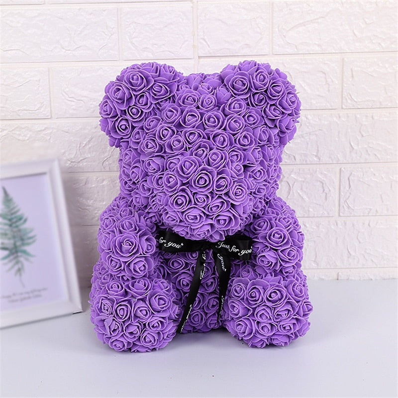 Ours en peluche de fleur de rose