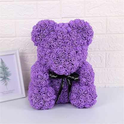 Ours en peluche de fleur de rose